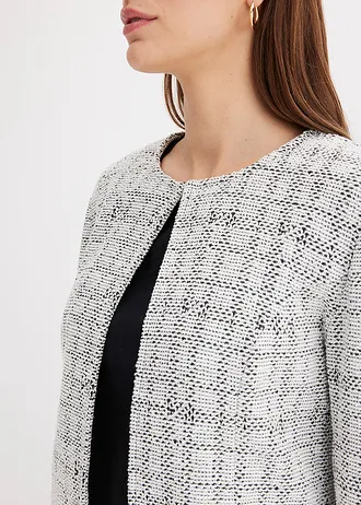 Jachetă tricotată din material cu bumbac • negru/ecru • magazin bonprix