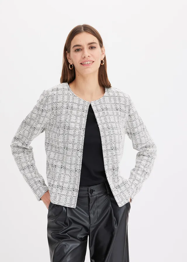 Gilet en maille, Couleur: noir-écru