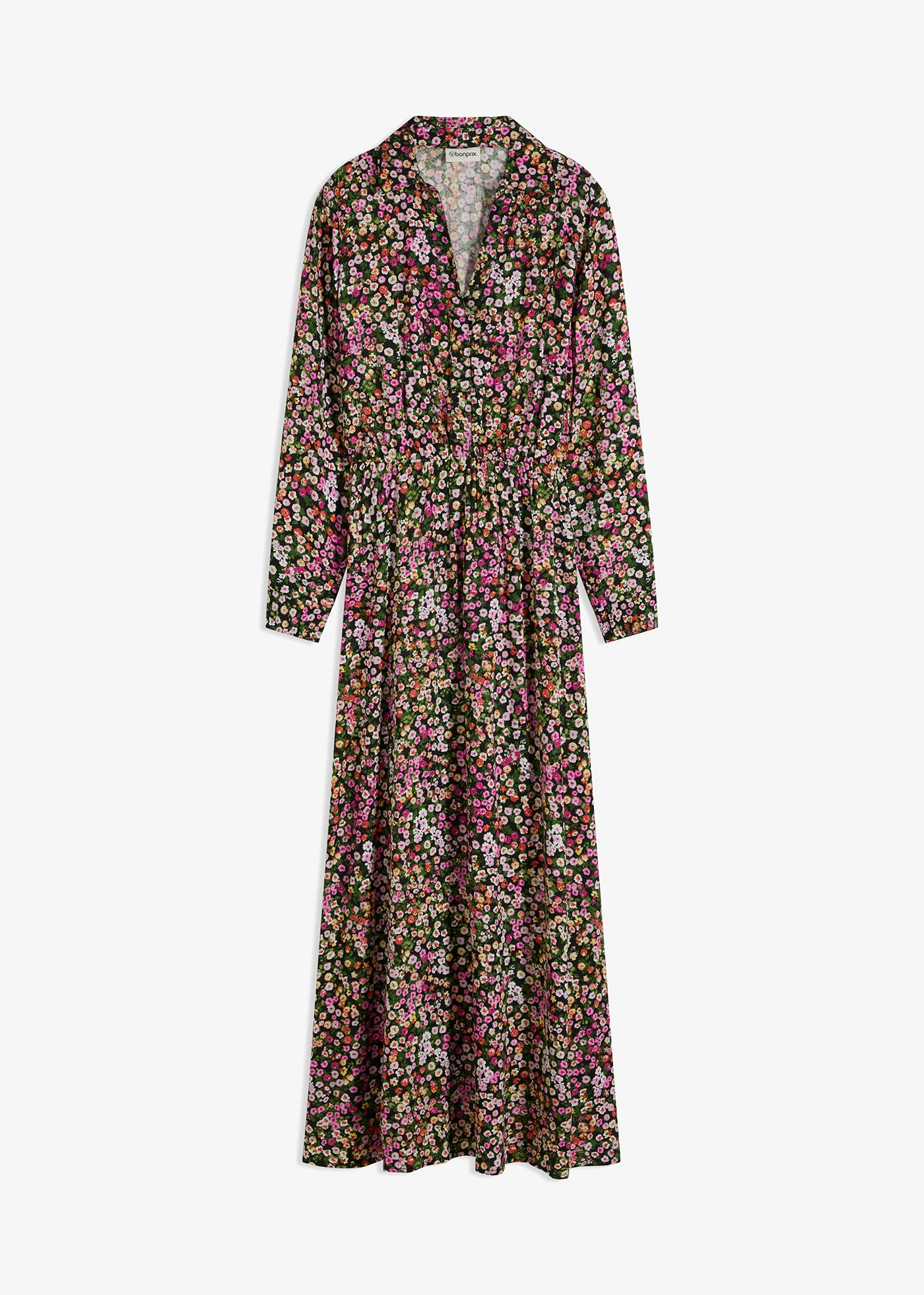 Robe longue 100% viscose • rose/vert clair floral • Boutique bonprix