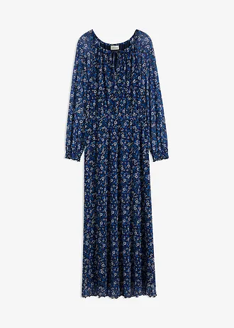 Gebloemde maxi jurk van mesh