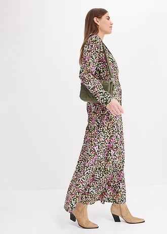 Robe longue 100% viscose • rose/vert clair floral • Boutique bonprix