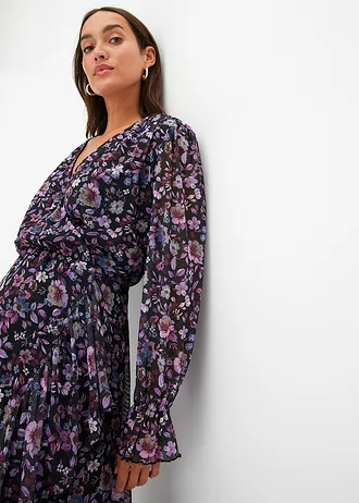 Rochie din mesh cu imprimeu floral • roșu-arțar înflorat • magazin bonprix