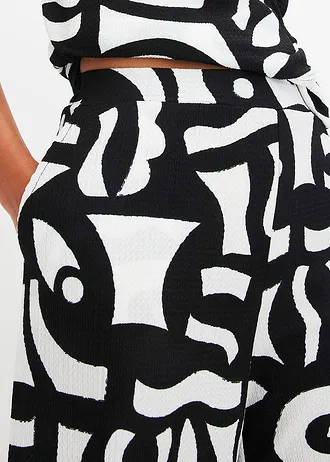 Pantalon en jersey • noir-écru graphique • Boutique bonprix