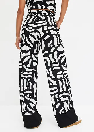 Pantalon en jersey • noir-écru graphique • Boutique bonprix