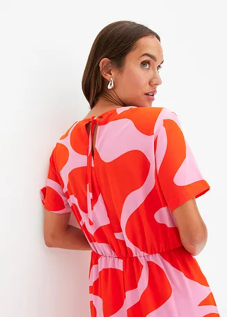 Robe midi • orange/rose vif graphique • Boutique bonprix