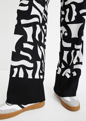 Pantalon en jersey • noir-écru graphique • Boutique bonprix