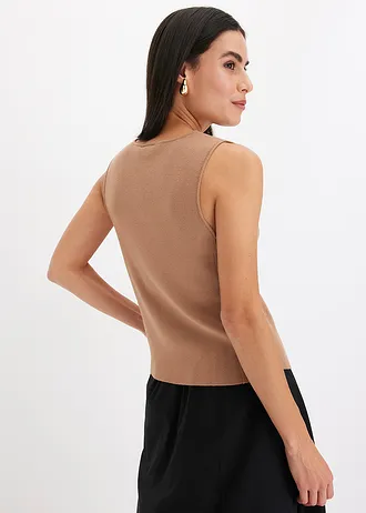 Pletená vesta, barva: velbloudí