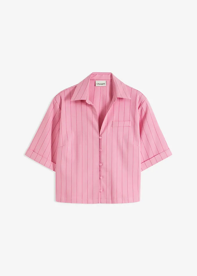 Pásikovaná košeľová blúza