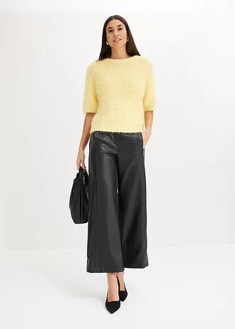 Pull en grosse maille poilue • jaune clair/écru chiné • Boutique bonprix