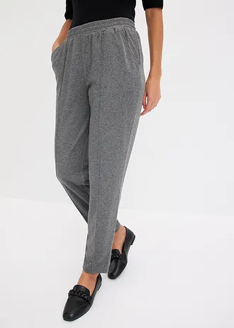 Pantalon élastiqué avec nervures devant • gris chiné chiné • Boutique bonprix