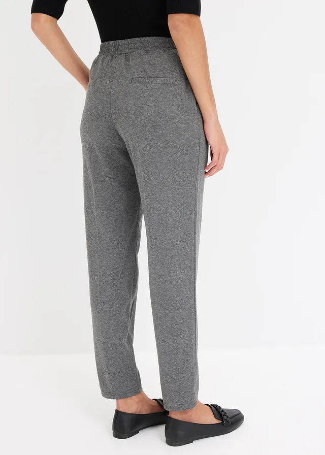 Pantalon élastiqué avec nervures devant • gris chiné chiné • product-page.page-title-suffix