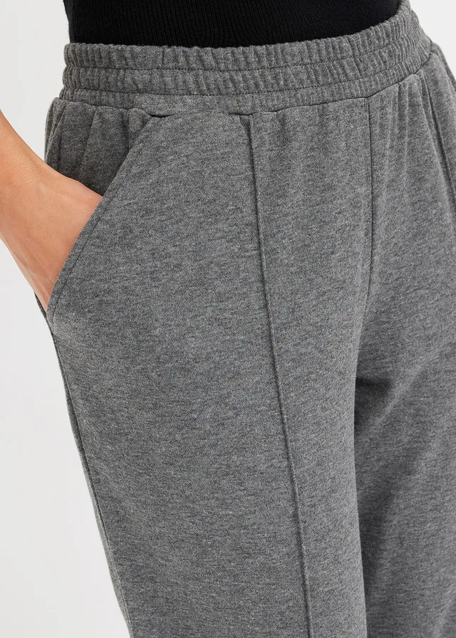 Pantalon élastiqué avec nervures devant • gris chiné chiné • product-page.page-title-suffix