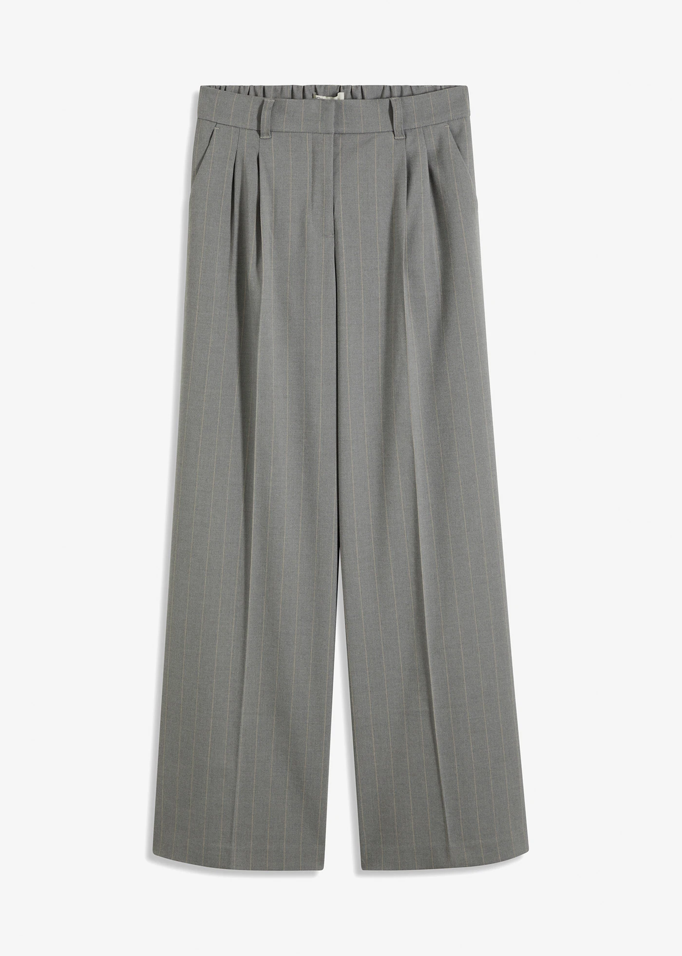 Pantalon large à pinces et rayures tennis • gris-beige rayé • Boutique bonprix