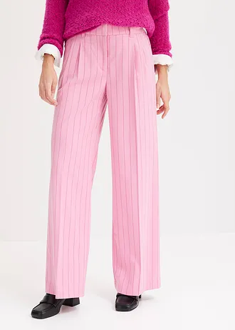 Pantaloni Marlene cu dungi subțiri • pink pastel/fucsia deschis cu dungi • magazin bonprix