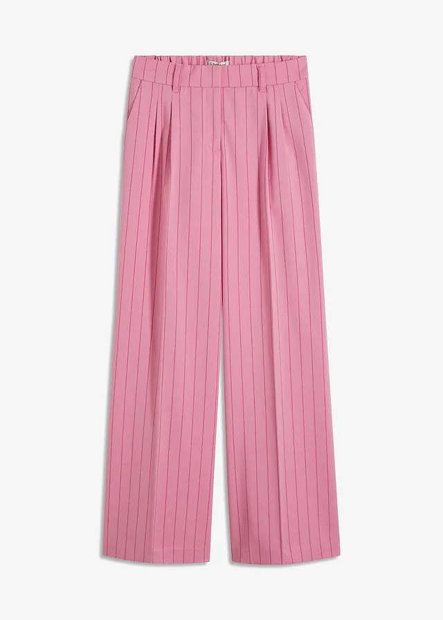 Pantalon large à pinces et rayures tennis