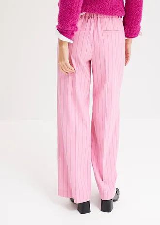 Kalhoty Marlene s vlasovým proužkem • jemně pink-světle fuchsiová s proužky • bonprix obchod