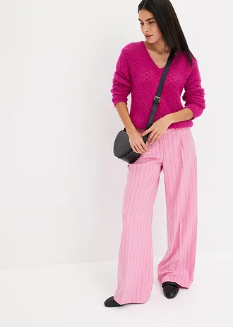 Pulover ajurat cu fir moale și pufos • pink-fucsia • magazin bonprix