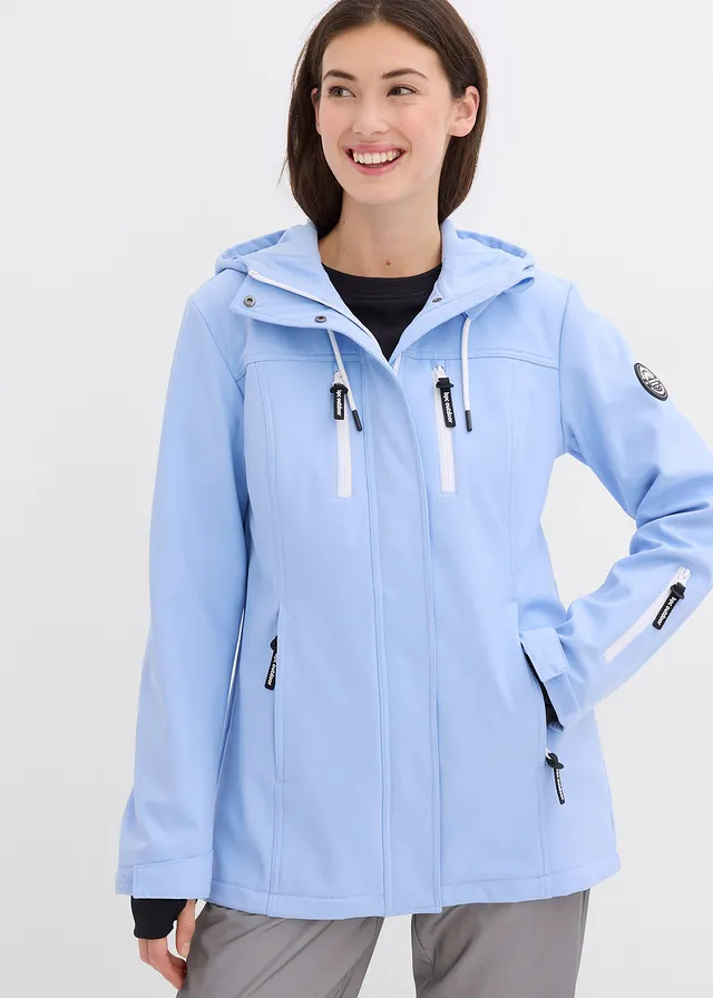 Veste déperlante en softshell • bleu nacré/blanc • product-page.page-title-suffix