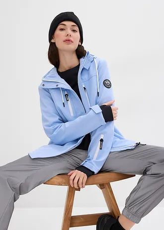 Softshellová bunda, vodoodpudivá • perlově modrá + bílá • bonprix obchod