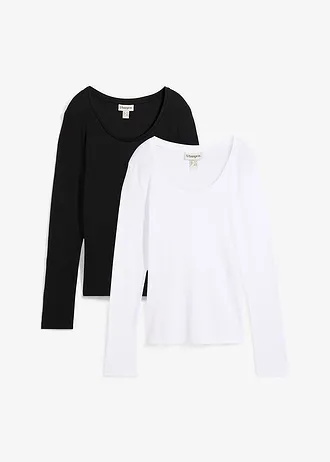 Geribd shirt met biologisch katoen (set van 2)