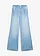 Jean large, taille haute et élastiquée, Couleur: bleu clair denim used