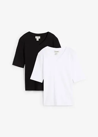 Lot de 2 T-shirts côtelés