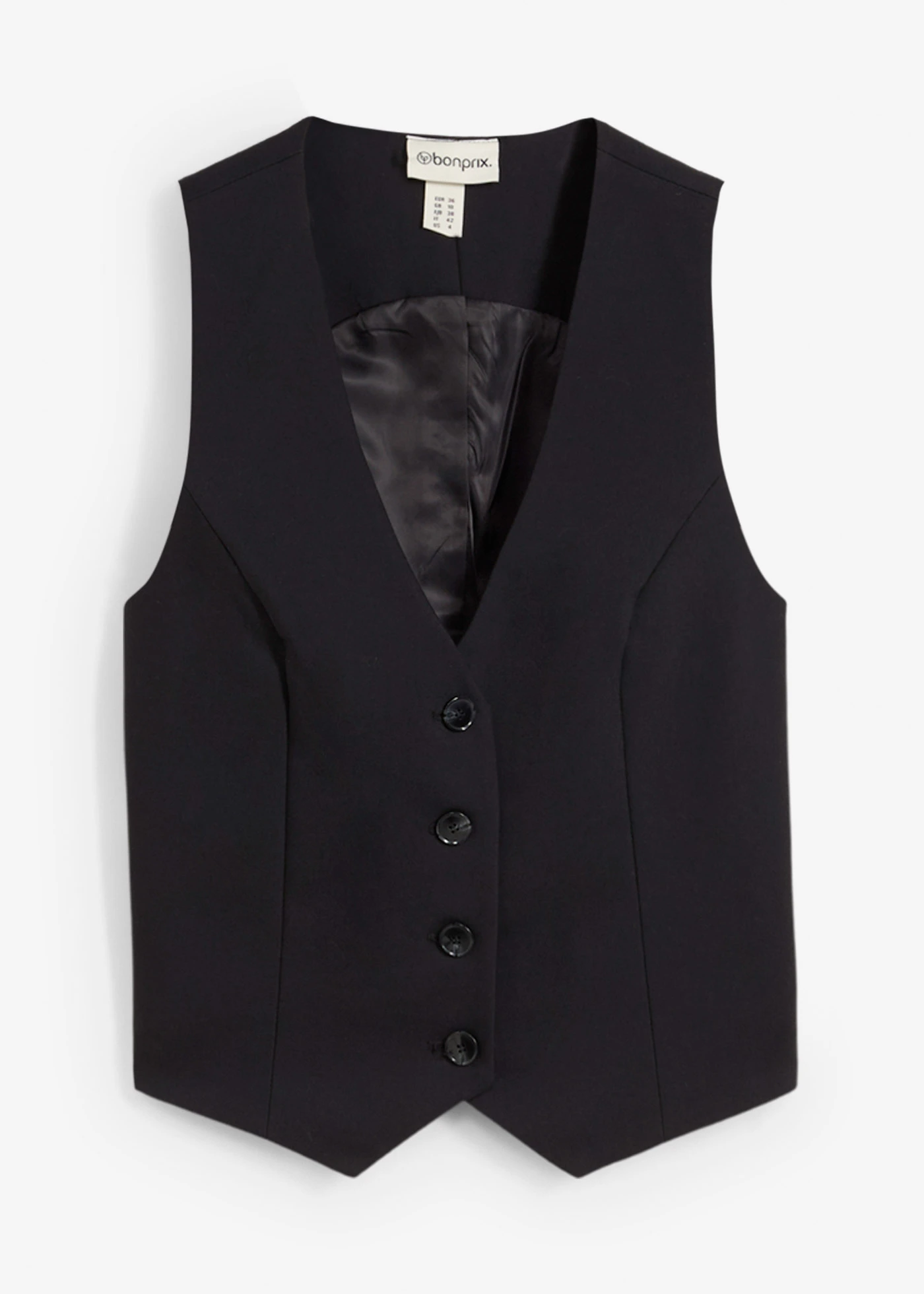 Vestă scurtă tip costum • negru • magazin bonprix