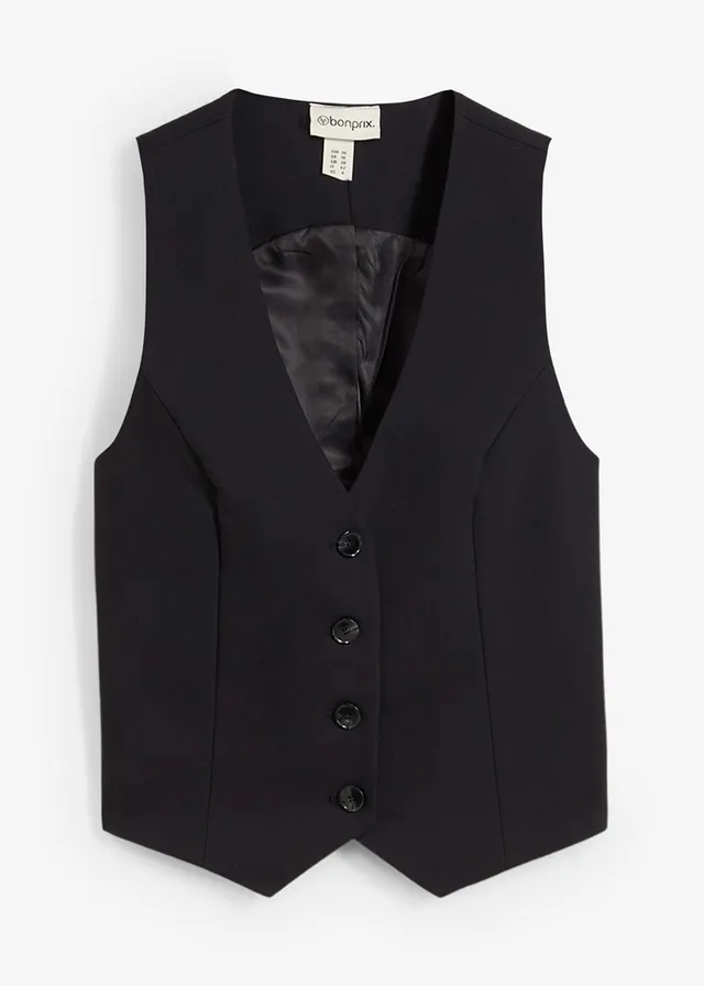 Korte gilet, Kleur: zwart