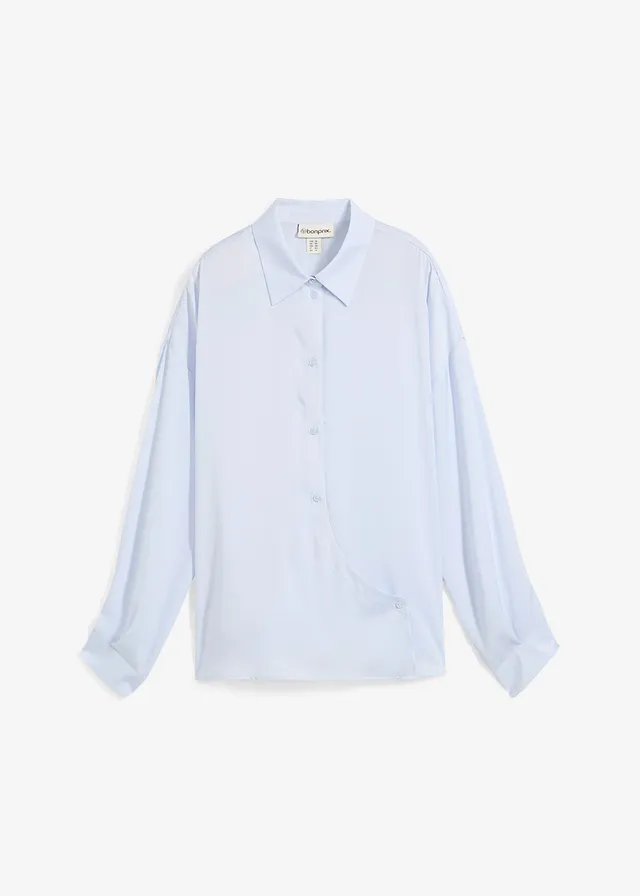 Chemisier fluide en satin • bleu tendre • Boutique bonprix