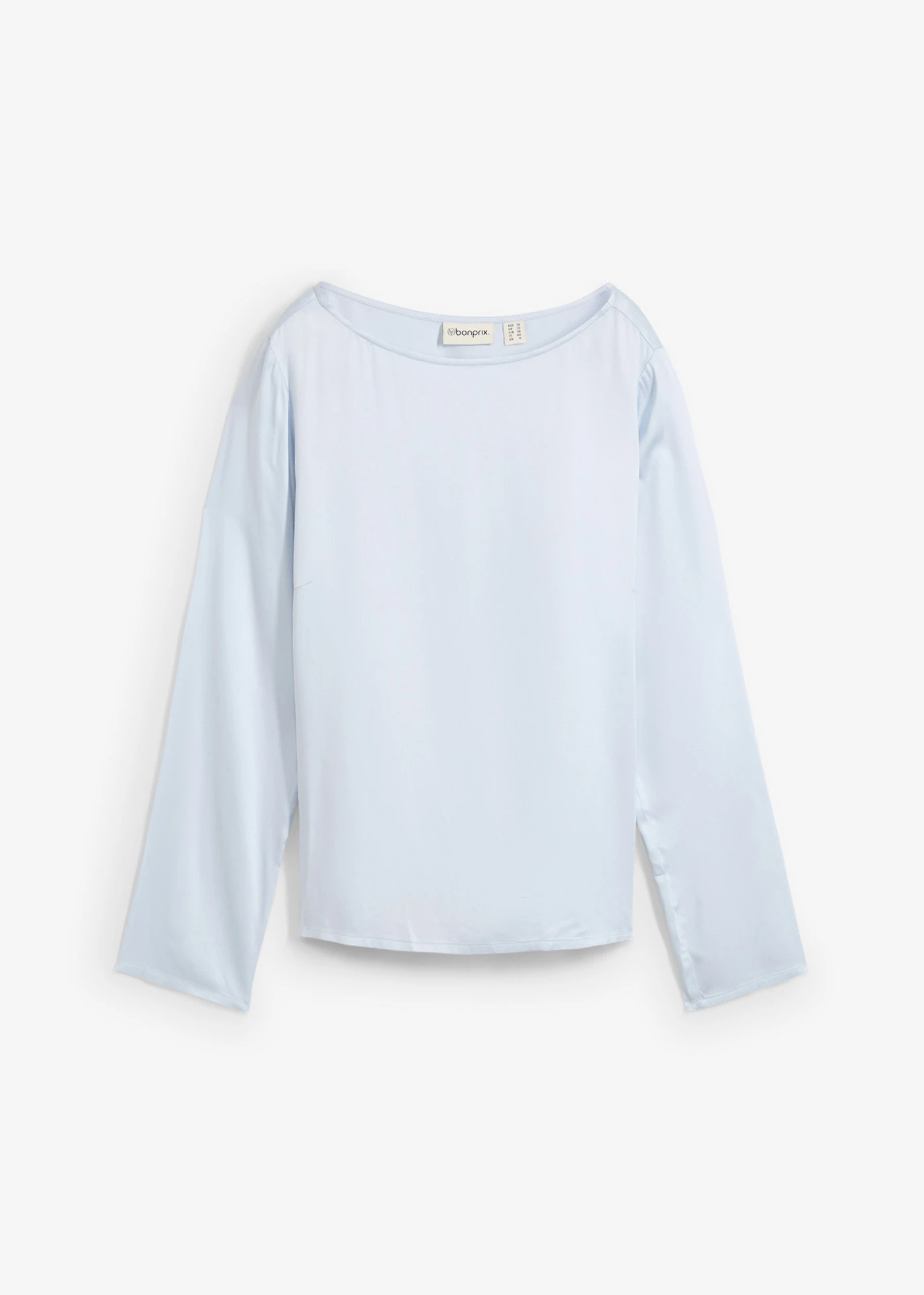 Blouse van soepelvallend satijn • zachtblauw • bonprix online shop