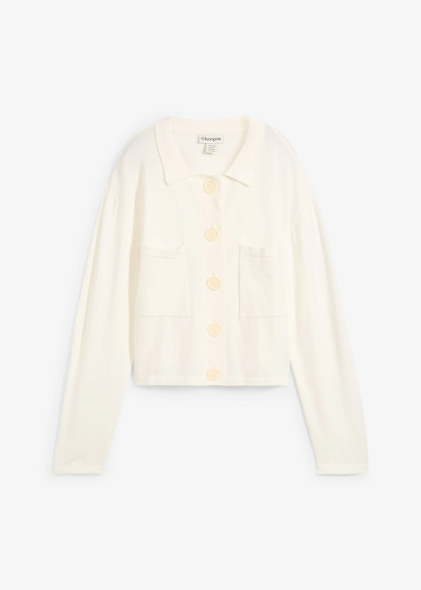 Kort fijngebreid vest • wolwit • bonprix online shop