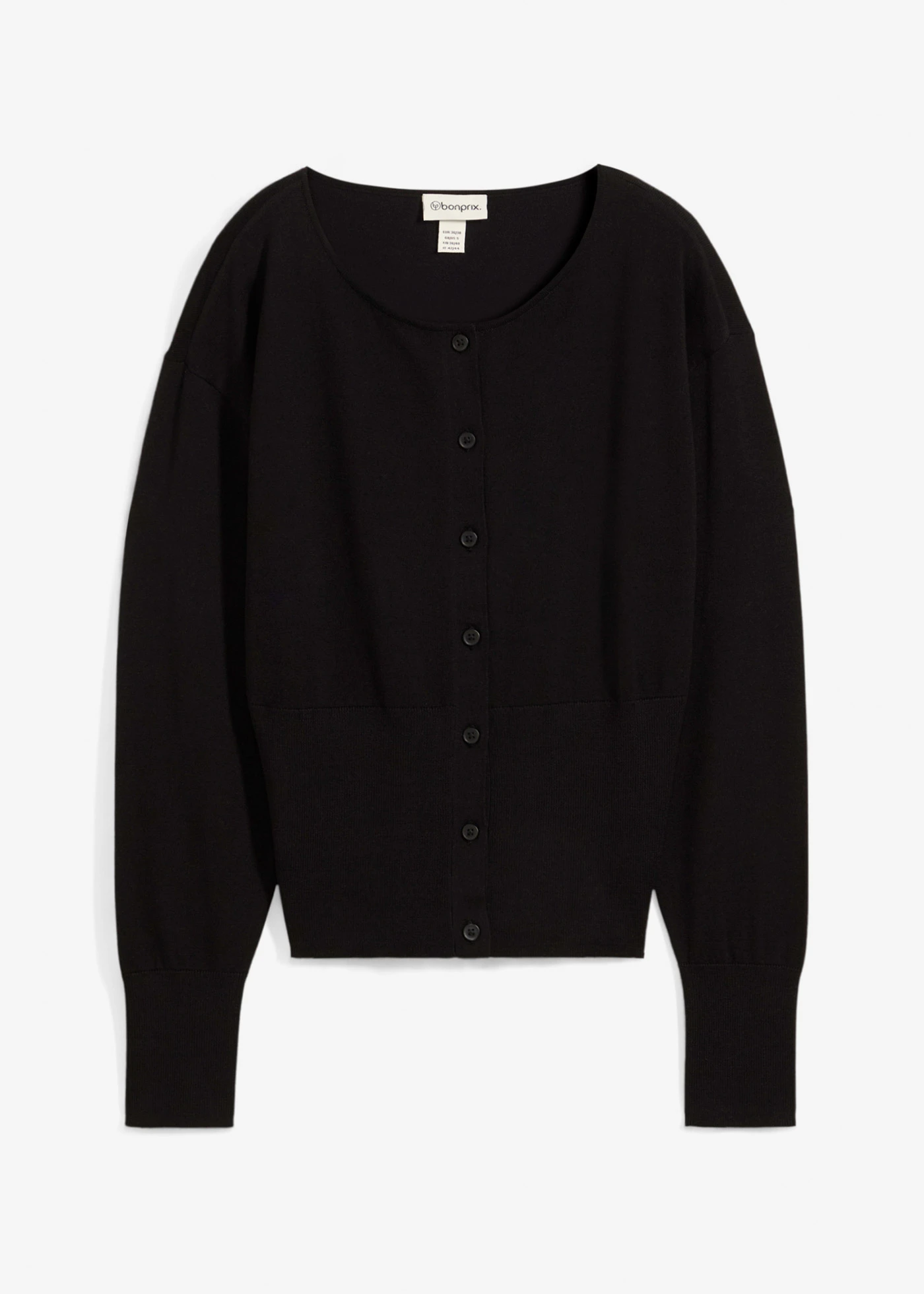 Fijn gebreid vest met ronde hals • zwart • bonprix online shop