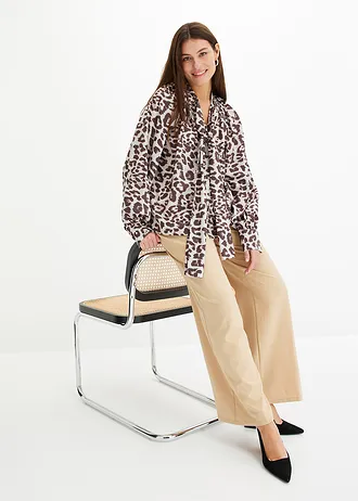 Halenka s vázačkou • písková s leopardím potiskem • bonprix obchod