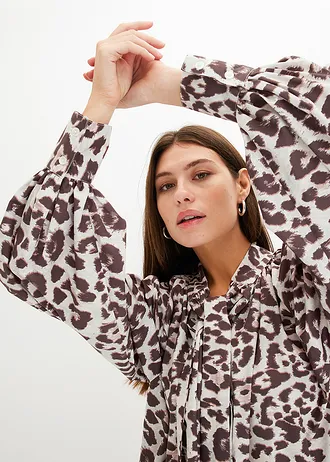 Halenka s vázačkou • písková s leopardím potiskem • bonprix obchod