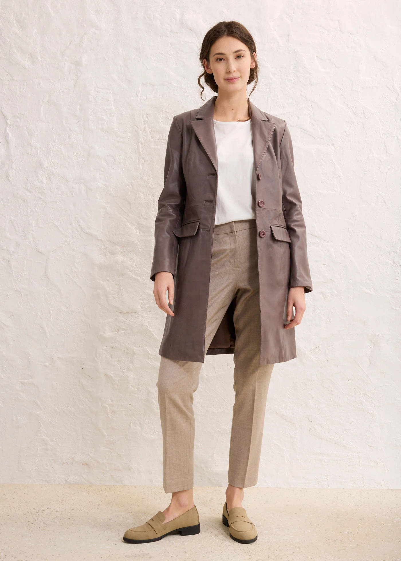 Korte jas van lamsnappa • middenbruin • bonprix online shop