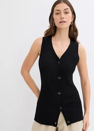 Mouwloos vest, Kleur: zwart