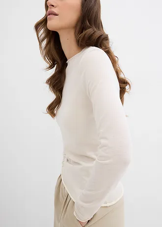 Semi-transparante longsleeve • ecru • bonprix online shop