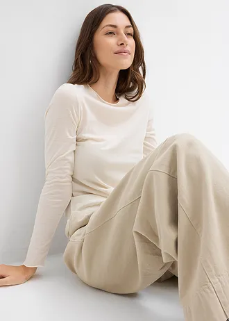 Semi-transparante longsleeve • ecru • bonprix online shop