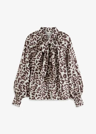 Halenka s vázačkou • písková s leopardím potiskem • bonprix obchod