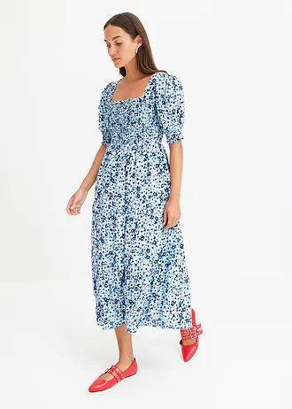 Rochie midi cu imprimeu • bleu înflorat • magazin bonprix