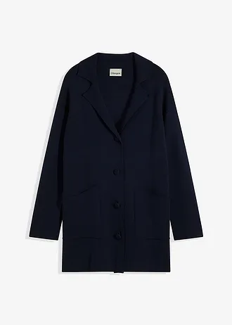 Lange gebreide jas • donkerblauw • bonprix online shop