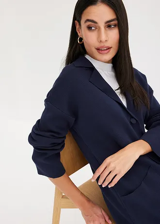 Lange gebreide jas • donkerblauw • bonprix online shop