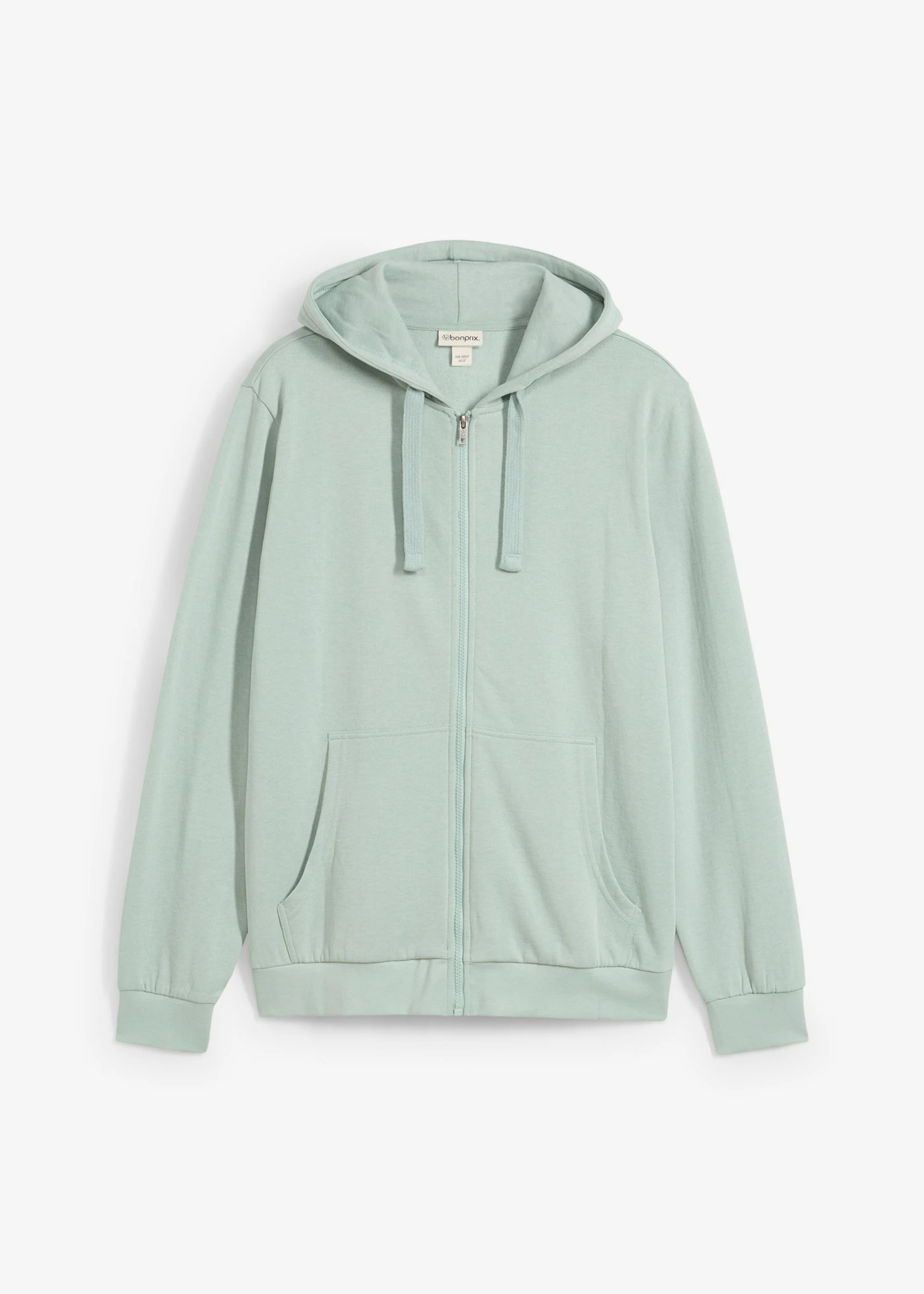 Sweat zippé à capuche, regular • gris vert • Boutique bonprix