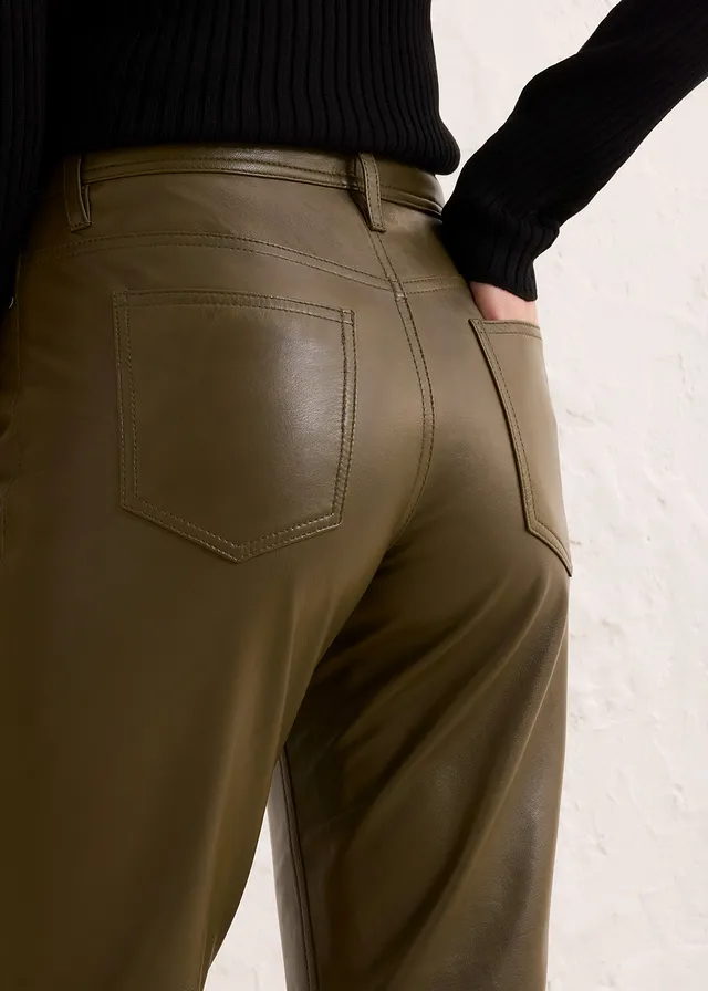 Pantalon en cuir d’agneau nappa • kaki • product-page.page-title-suffix