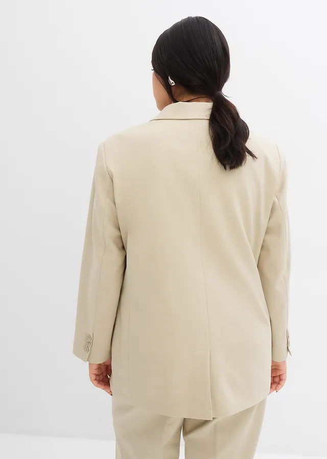 Oversize blejzr, barva: kouřová khaki
