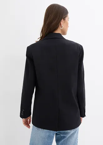 Oversize blazer, Kleur: zwart