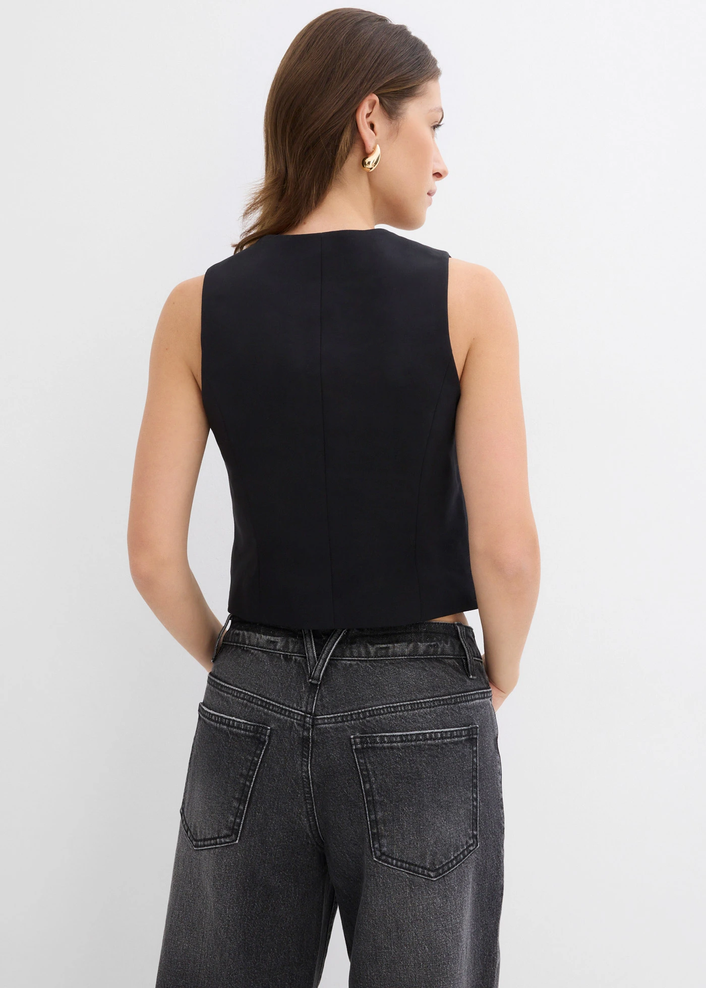 Vestă scurtă tip costum • negru • magazin bonprix