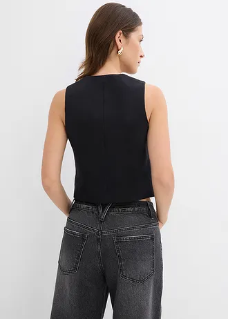 Vestă scurtă tip costum • negru • magazin bonprix