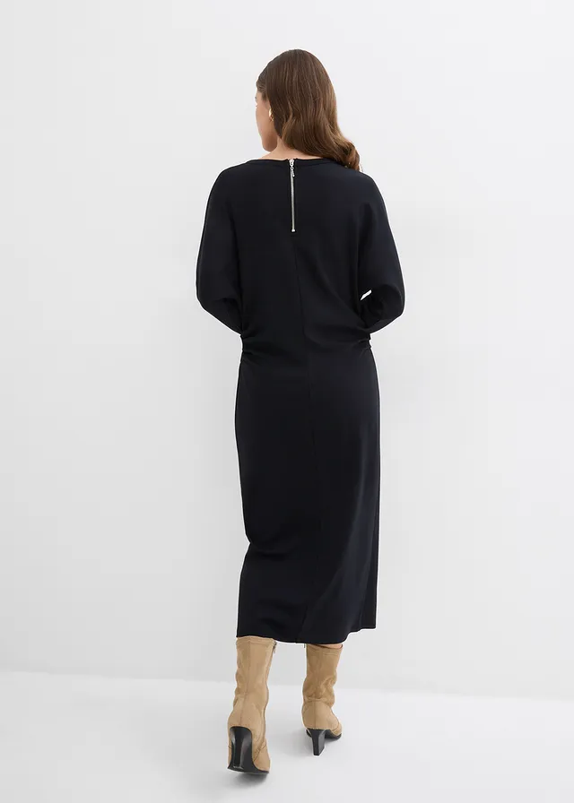 Robe midi en Punto di Roma confortable • noir • product-page.page-title-suffix