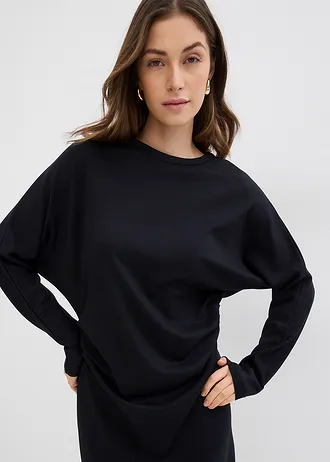 Robe midi, style néoprène • noir • Boutique bonprix